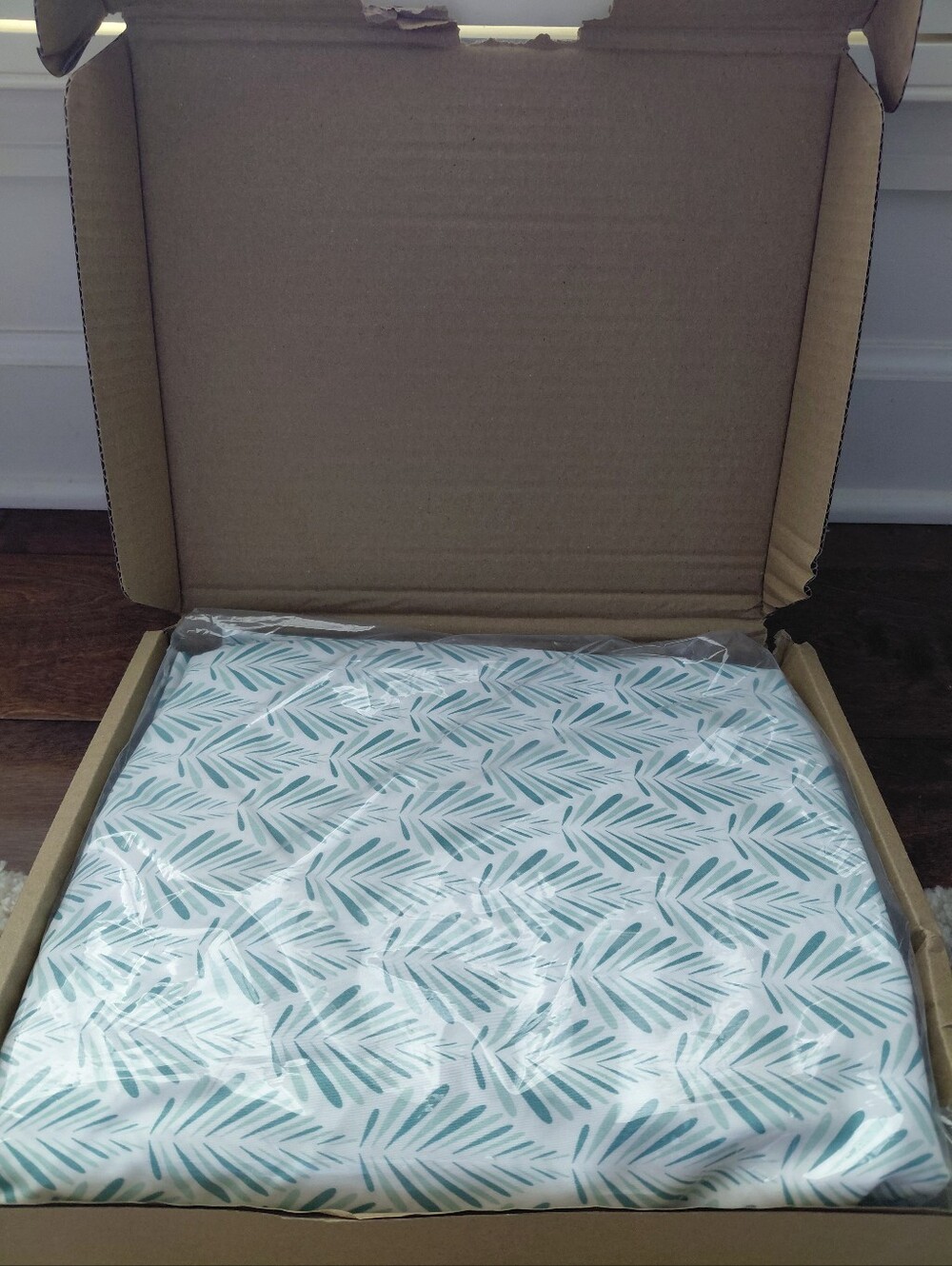 Twin Sheet Set Blue Green Leaves